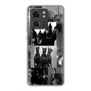 Чехол ДОБЕРМАН для Motorola Edge 40 Pro (Коллаж Доберман)