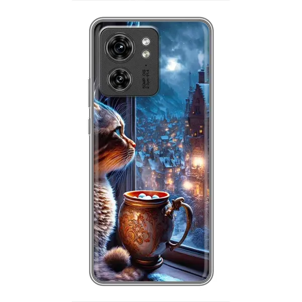 Чехол с рисунком «Кот новогодний» для Motorola Edge 40 Pro Чехол с рисунком «Кот новогодний» для Motorola Edge 40 Pro