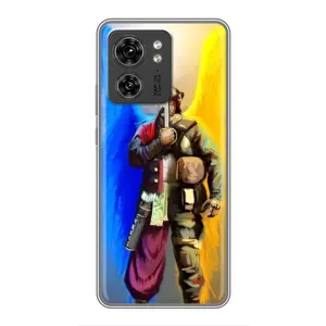 Чехол с картинкой (Патриотический КОЗАК) на Motorola Edge 40 Pro (Козак с крыльями)