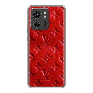 Текстурный Чехол Louis Vuitton для Моторола Мото едж 40 про (Красный ЛВ)
