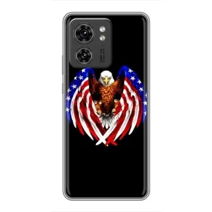 Чехол Флаг USA для Motorola Edge 40 Pro (Крылья США)