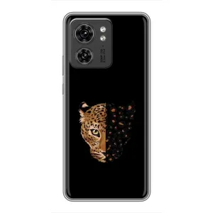 Чохол з леопардовим принтом на Motorola Edge 40 Pro (Леопард на чорному)