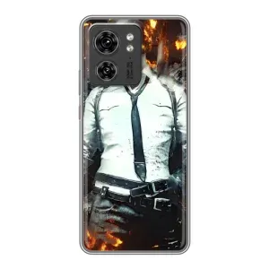 Силиконовый чехол с картинкой "Герой Pubg" на Motorola Edge 40 Pro (Man Пубг)