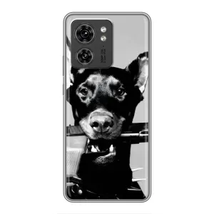 Чехол ДОБЕРМАН для Motorola Edge 40 Pro (Опасный доберман)