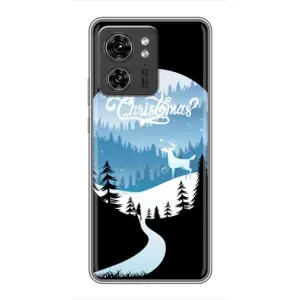 Силиконовый бампер на рождество для Motorola Edge 40 Pro (Рождественский Олень)