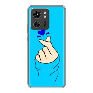 Чохол (Знак сердечка) для Motorola Edge 40 Pro (Сердечко на синоьому)