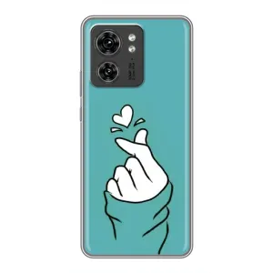 Чохол (Знак сердечка) для Motorola Edge 40 Pro (Сердечко на бірюзовому)