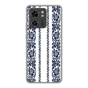 Силиконовый Чехол на Motorola Edge 40 Pro с картинкой Вышиванки (Синяя вышиванка)