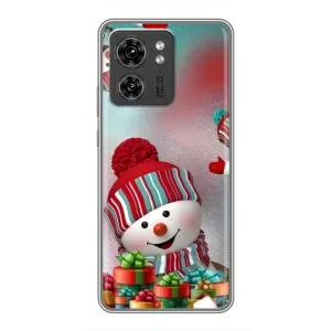 Чехлы на Новый Год Motorola Edge 40 Pro (Снеговик в шапке)