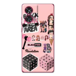 Чехлы с картинкой для Motorola Edge 50 Fusion (BLACK PINK коллаж)