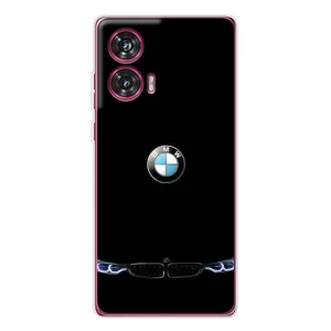 Силиконовый бампер с картинкой машины на Motorola Edge 50 Fusion (Черный BMW)