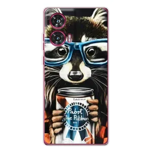 Силиконовый Чехол с Енотами на Motorola Edge 50 Fusion (Енот в очках)