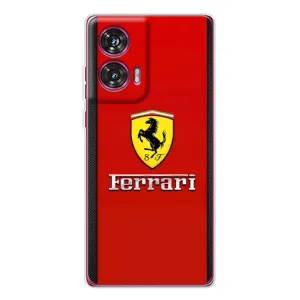 Силиконовый бампер с картинкой машины на Motorola Edge 50 Fusion (Ferrari Logo)