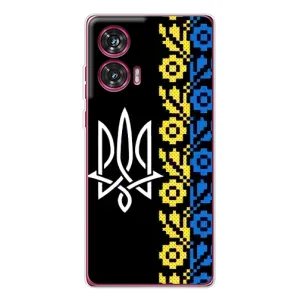 Силиконовый Чехол на Motorola Edge 50 Fusion (Герб и вышыванка)