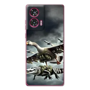 Чехол с мемами тралалело тралала для Motorola Edge 50 Fusion (Гусини и крокодило)