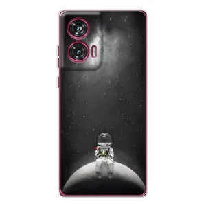 Силиконовый Чехол с принтом "Космонавты" на Motorola Edge 50 Fusion (Космонавт романтик)
