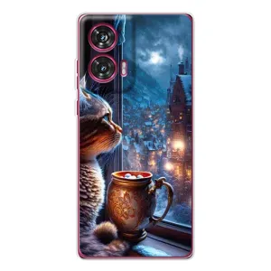 Чехлы на Новый Год Motorola Edge 50 Fusion (Кот новогодний)