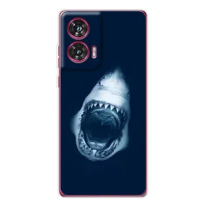 Силиконовый бампер с картинкой животных для Motorola Edge 50 Fusion (Пасть Акулы)