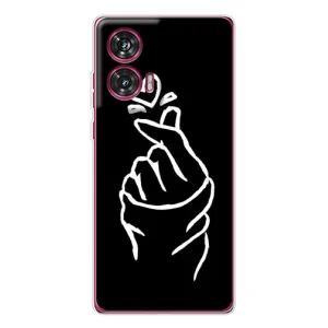 Чехлы (Знак сердечка) на Motorola Edge 50 Fusion (Сердце на черном)