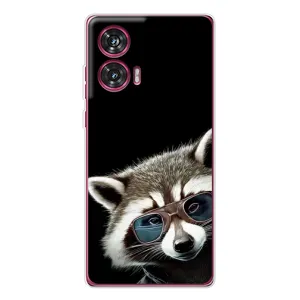 Силиконовый Чехол с Енотами на Motorola Edge 50 Fusion (Стильный Енот)