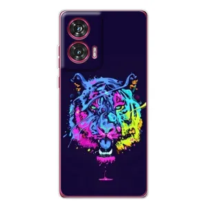 Силиконовый бампер с картинкой животных для Motorola Edge 50 Fusion (Тигр-Арт)