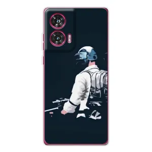 Силиконовый чехол с картинкой "Герой Pubg" на Motorola Edge 50 Fusion (В экиперовке)