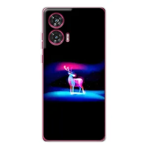 Силиконовый бампер с картинкой животных для Motorola Edge 50 Fusion (Яркий олень)