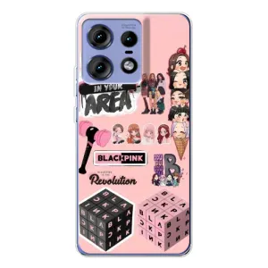 Чехлы с картинкой для Motorola Edge 50 Pro (BLACK PINK коллаж)
