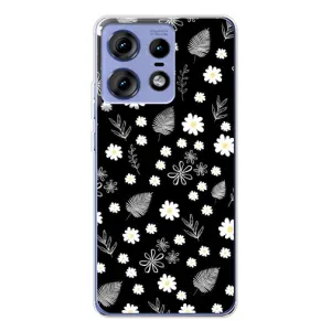 Чехлы с тематикой "ЦВЕТЫ" на Motorola Edge 50 Pro (цветение на чорном)