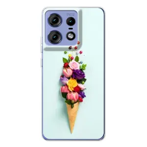 Чехлы с тематикой "ЦВЕТЫ" на Motorola Edge 50 Pro (Цветок-мороженное)