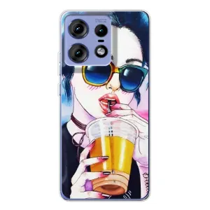 Чехол с картинкой Модные Девчонки Motorola Edge 50 Pro (Девушка с коктейлем)