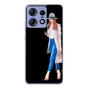 Чехол с картинкой Модные Девчонки Motorola Edge 50 Pro (Девушка со смартфоном)