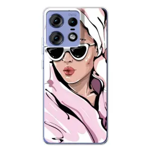 Чехол с картинкой Модные Девчонки Motorola Edge 50 Pro (Девушка в халате)