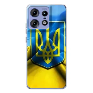 Чехол с картинкой (Патриотический ГЕРБ) на Motorola Edge 50 Pro (Герб и Флаг Украины)