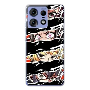 Силіконові чохлі з очіма Anime для Моторола Мото Едж 50 Про (Очі на чорному)