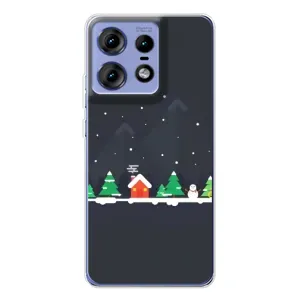 Силіконовий бампер на різдво для Motorola Edge 50 Pro (Місто зимове)