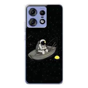Силиконовый Чехол с принтом "Космонавты" на Motorola Edge 50 Pro (Космонавт на рыбалке)