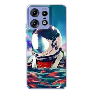 Силиконовый Чехол с принтом "Космонавты" на Motorola Edge 50 Pro (Космонавт в воде)