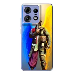 Чехол с картинкой (Патриотический КОЗАК) на Motorola Edge 50 Pro (Козак с крыльями)