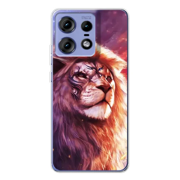 Чехол с рисунком «Красочный ЛЕВ» для Motorola Edge 50 Pro