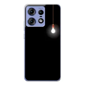Чехол с картинками на черном фоне для Motorola Edge 50 Pro (Лампочка)