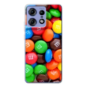 Чехол с изображением вкусной еды для Motorola Edge 50 Pro (Разноцветные M&M'S)