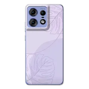 Чехол цветочный дизайн для Motorola Edge 50 Pro (Монстера фиолетовая)