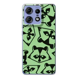 Силиконовый Чехол с Енотами на Motorola Edge 50 Pro (Мордочки Енота)