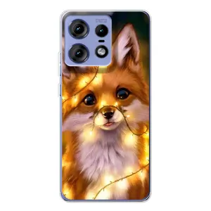 Чехол с Лисичкой для Motorola Edge 50 Pro (Новогодний лисенок)