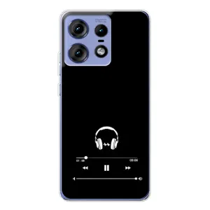 Чехол с картинками на черном фоне для Motorola Edge 50 Pro (Плеер)