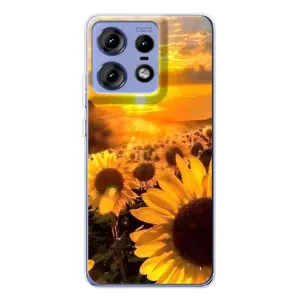 Чехол с Цветами для Motorola Edge 50 Pro (поле подсолнухов)