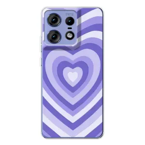 Чехлы с тематикой "Маленькие Сердечки" на Motorola Edge 50 Pro (Сердце фиолет)