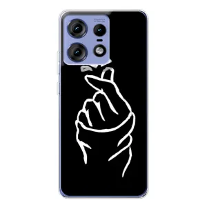 Чехлы (Знак сердечка) на Motorola Edge 50 Pro (Сердце на черном)