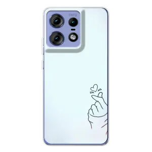 Чехлы (Знак сердечка) на Motorola Edge 50 Pro (Сердце на голубом)
